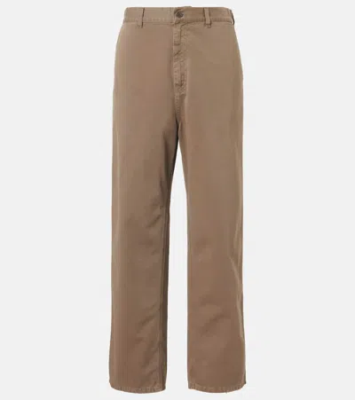 The Row Sharka Cotton Gabardine Wide-leg Pants In Brown