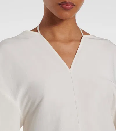 The Row Mia Open-back Silk Maxi Dress In White