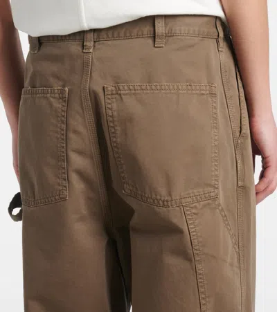 The Row Sharka Cotton Gabardine Wide-leg Pants In Brown