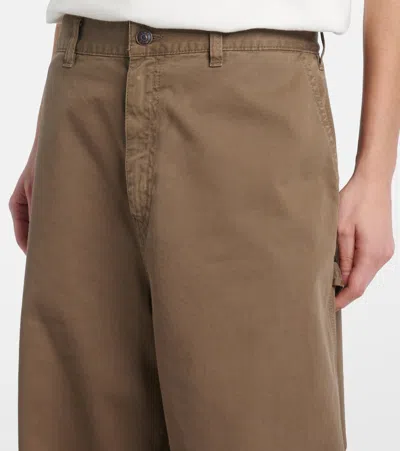 The Row Sharka Cotton Gabardine Wide-leg Pants In Brown