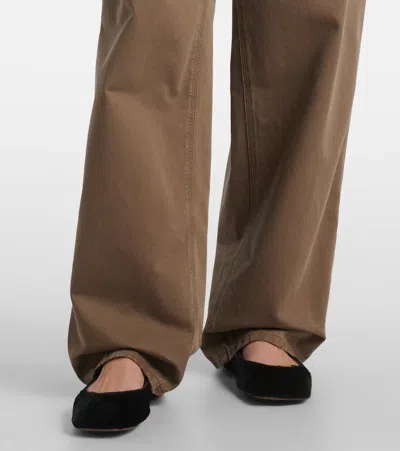 The Row Sharka Cotton Gabardine Wide-leg Pants In Brown