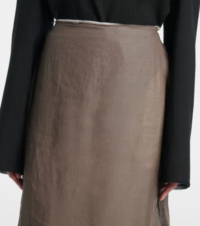 The Row Zaira Cotton Organza Long Skirt In Brown