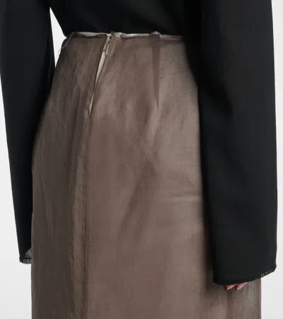 The Row Zaira Cotton Organza Long Skirt In Brown