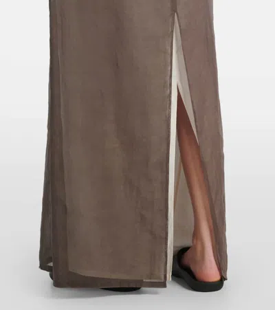 The Row Zaira Cotton Organza Long Skirt In Brown