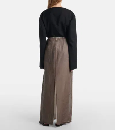 The Row Zaira Cotton Organza Long Skirt In Brown