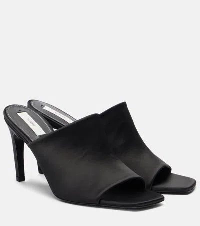 Totême Sculpted Heel Suede Mules With Toe Strap In Animal Print