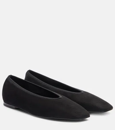 Totême 10mm Minimalist Velvet Ballerina Flats