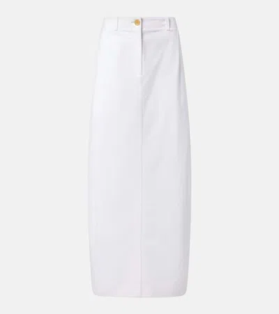 Khaite Lucian Cotton Poplin Maxi Skirt In White