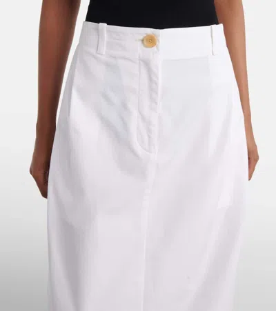 Khaite Lucian Cotton Poplin Maxi Skirt In White