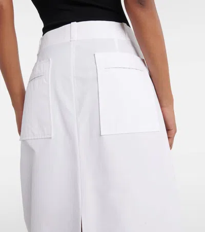 Khaite Lucian Cotton Poplin Maxi Skirt In White
