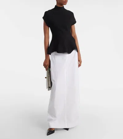 Khaite Lucian Cotton Poplin Maxi Skirt In White