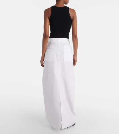 Khaite Lucian Cotton Poplin Maxi Skirt In White