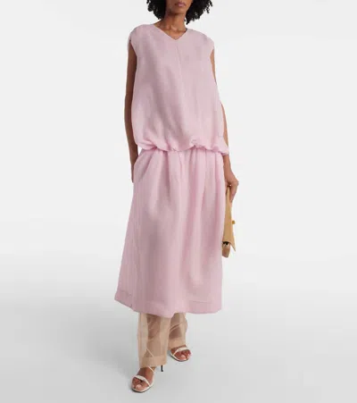 Khaite Noah Organza Dress In Pink