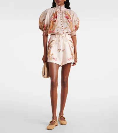 Le Monde Beryl Leather-trimmed Raffia Mary Jane Flats In Brown