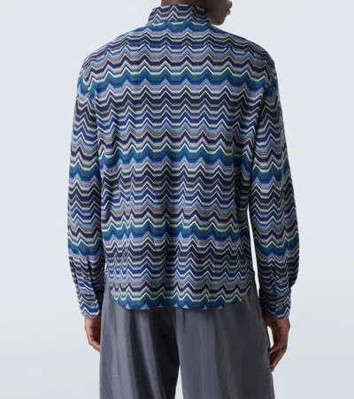 Missoni Zigzag Cotton Shirt In Blue