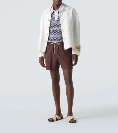 Missoni Short Sleeve Polo With Geometric Zigzag Pattern In Multi