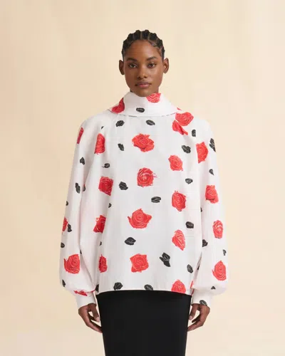 Marni Balloon Top With Long Raglan Sleeves Lily White