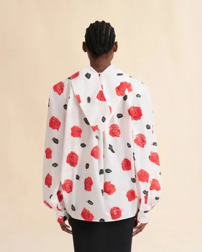 Marni Balloon Top With Long Raglan Sleeves Lily White