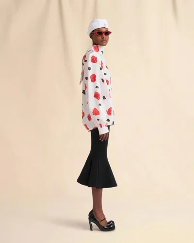 Marni Balloon Top With Long Raglan Sleeves Lily White