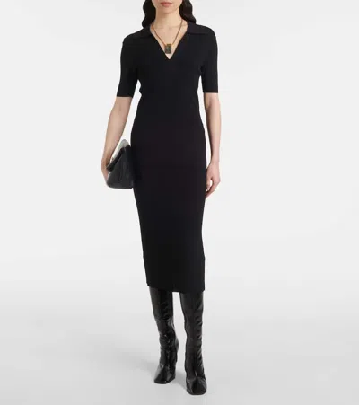 Joseph Ribbed-knit Midi Skirt In Black