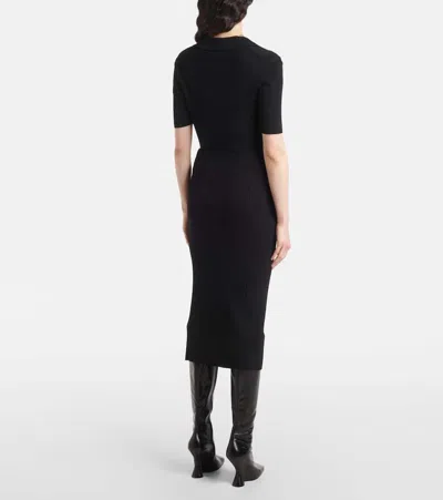 Joseph Ribbed-knit Midi Skirt In Black