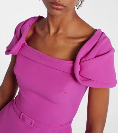 束带装饰腰摆中长连衣裙