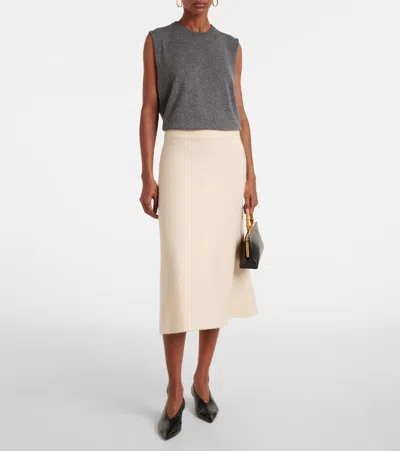 Jil Sander Boiled Wool Midi Skirt