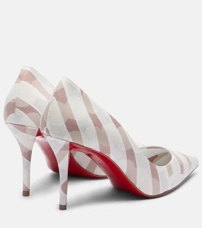 Christian Louboutin Miss Z Printed Cotton Red Sole Pumps
