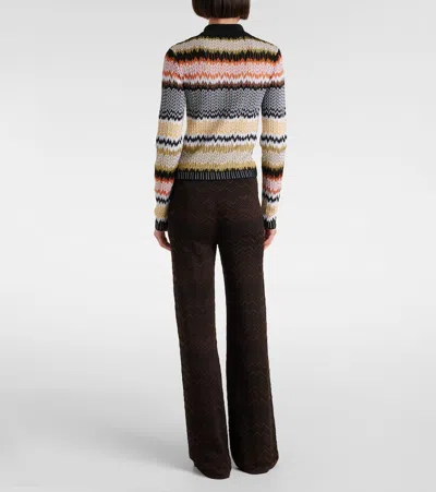 Missoni Long Sleeve Polo With Revisited Chevron Pattern In Multi