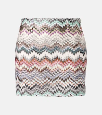 Missoni Handcrafted Zigzag Patterned Above-the-knee Skirt In Multi