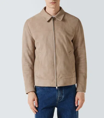 绒面革束腰夹克