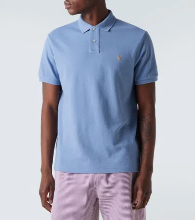 Polo Ralph Lauren Cotton Polo Shirt With Logo In Blue