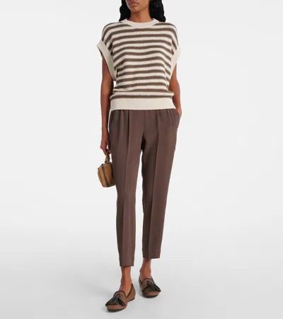 Brunello Cucinelli Modern Relaxed Fit Tailored Trousers In Brown