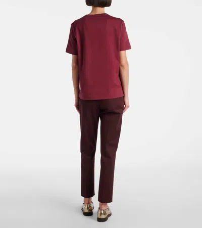 Brunello Cucinelli Cotton Jersey T-shirt In Burgundy