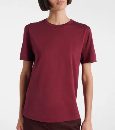 Brunello Cucinelli Cotton Jersey T-shirt In Burgundy