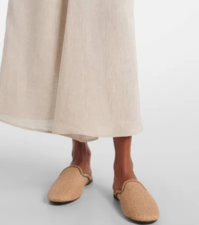 Brunello Cucinelli Linen Drawstring Maxi Skirt
