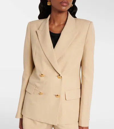 Nili Lotan Pleated High-rise Linen And Silk Shorts