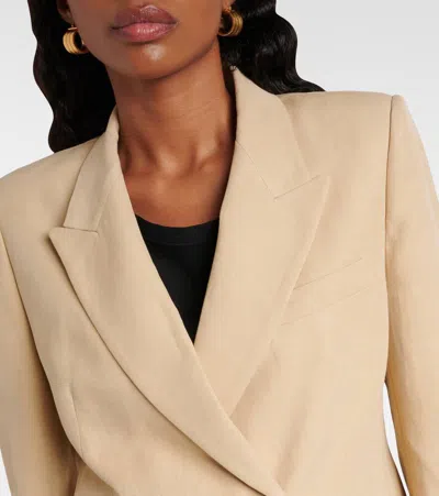 Nili Lotan Pleated High-rise Linen And Silk Shorts