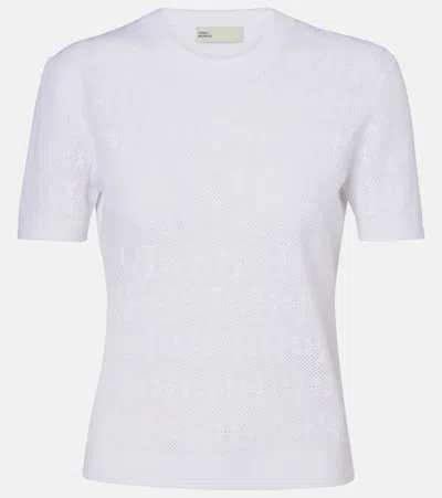 Tory Burch T Monogram Jacquard Sweater In White