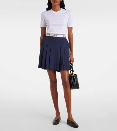 Tory Burch T Monogram Jacquard Sweater In White