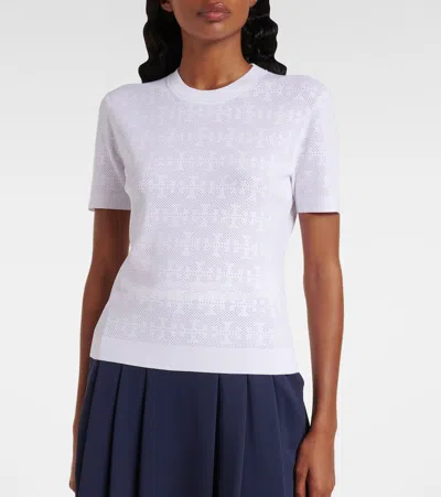 Tory Burch T Monogram Jacquard Sweater In White