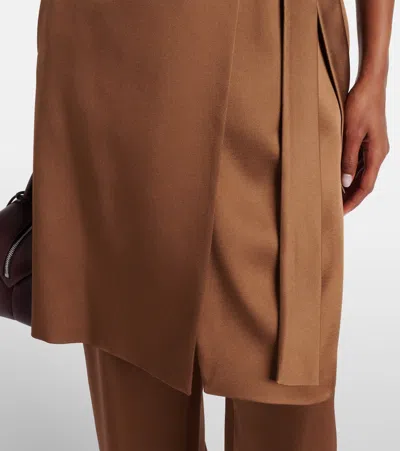Max Mara Afgano Belted Satin Jacket In Brown