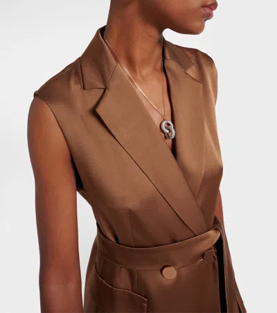 Max Mara Afgano Belted Satin Jacket In Brown