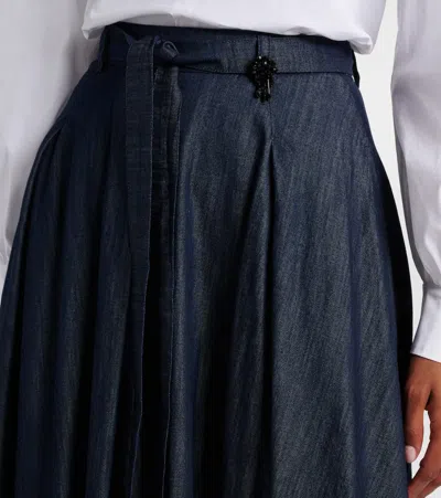 S Max Mara Amanda Chambray Maxi Skirt
