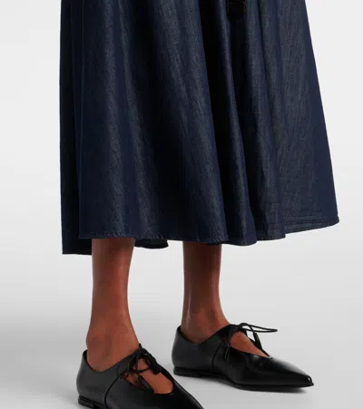 S Max Mara Amanda Chambray Maxi Skirt