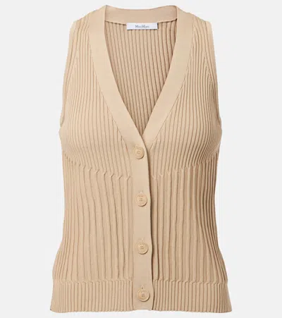 Max Mara Cotton Yarn And Viscose Crepe Gilet