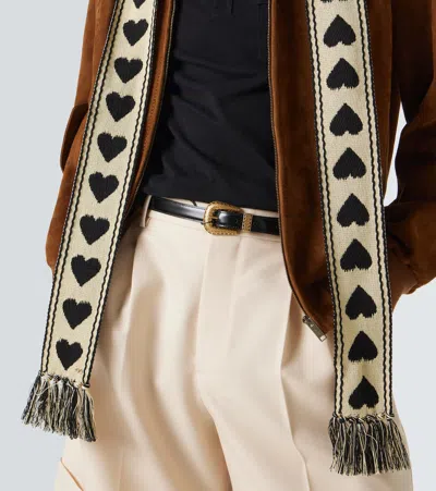 Valentino Garavani Black Vlogo Signature Brushed Calfskin Belt