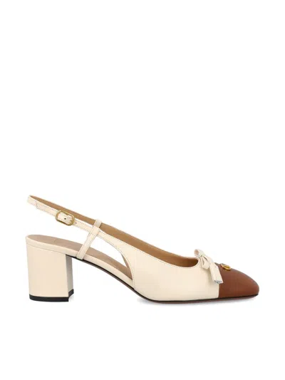 Valentino Leather Valet Du Roi Slingback Heels 60 In Nude