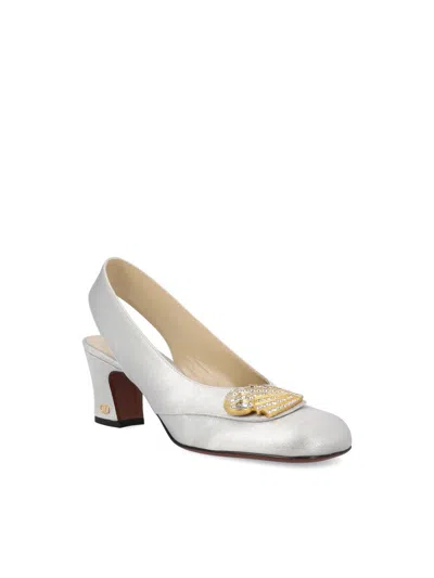 Valentino Garavani Adamantine Slingback Pumps In Glitter Fabric 60mm Woman Silver 39.5