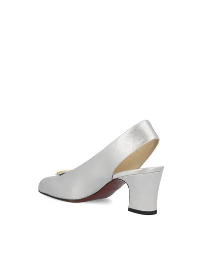 Valentino Garavani Adamantine Slingback Pumps In Glitter Fabric 60mm Woman Silver 39.5